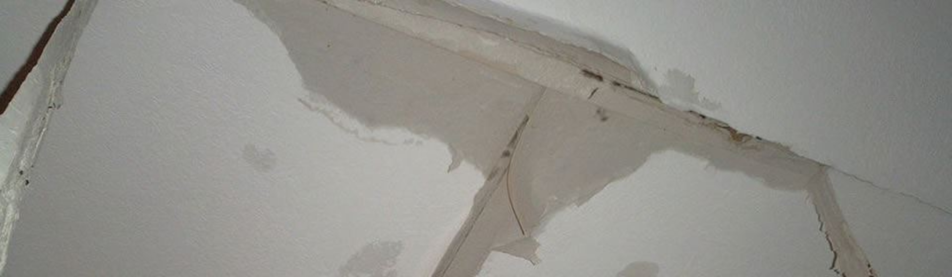 Vochtplek in plafond door daklekkage